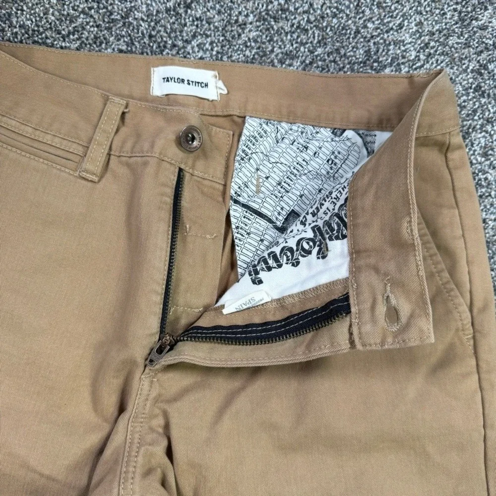 Taylor Stitch Slim Fit Chino Pants Mens 31 Khaki Tan Cotton Handmade in Spain